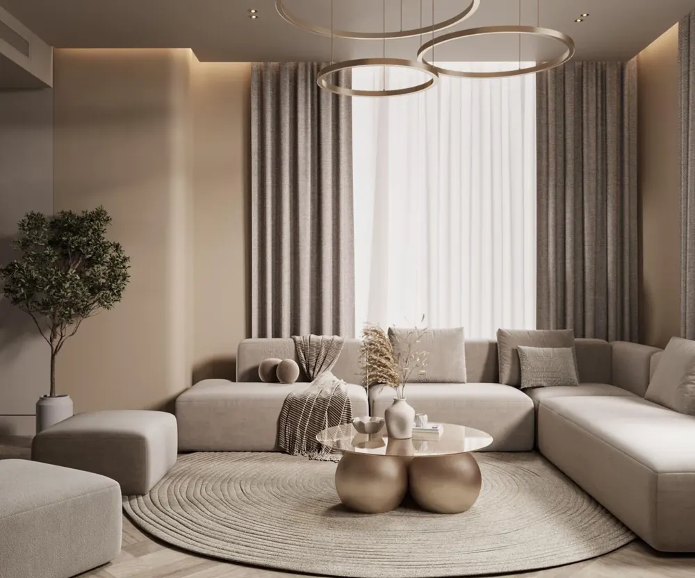 Neutral Living Room by Ashour Studio